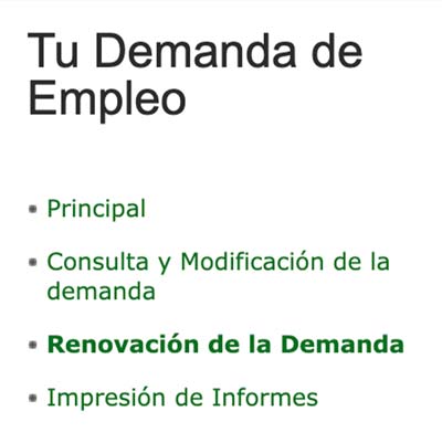 Renovación de la demanda Servicio Andaluz de empleo